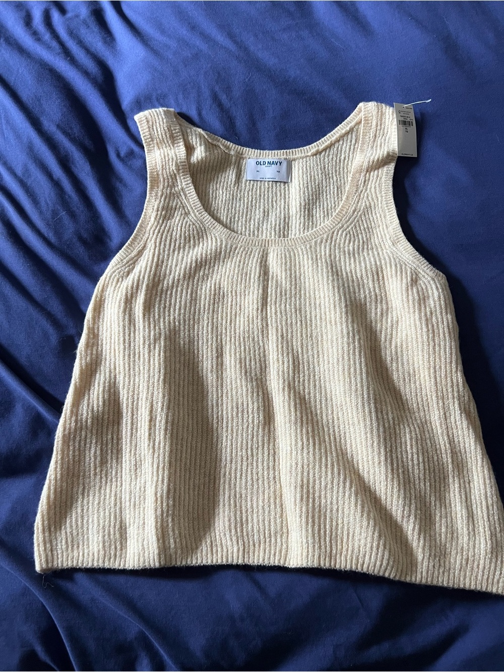 Old Navy Cream Ribbed Tank Top
